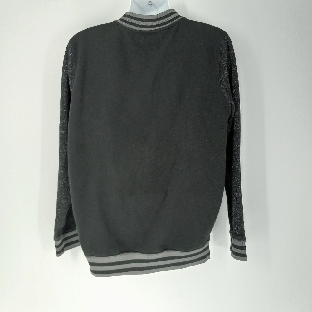 Marvel Medium Dark Gray Button Snap Varsity Style… - image 6